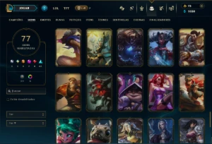 Unranked com 110 Champs e 77 Skins - League of Legends LOL
