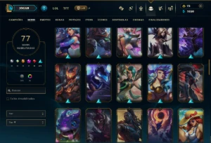 Unranked com 110 Champs e 77 Skins - League of Legends LOL