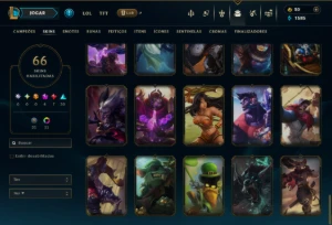 Ouro 4 com 130 Champs e 66 Skins +4 Prestigios - League of Legends LOL