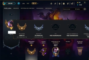 Ouro 4 com 130 Champs e 66 Skins +4 Prestigios - League of Legends LOL