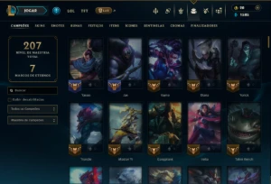 Ouro 4 com 130 Champs e 66 Skins +4 Prestigios - League of Legends LOL