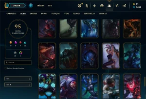 Conta Unranked com 130 Champs e 95 Skins ( MAIN JG ) - League of Legends LOL