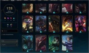 Conta Riot games com 128 skins no lol - League of Legends