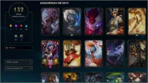 CONTA LEAGUE OF LEGENDS TDS CAMPEOES E 132 SKINS LOL