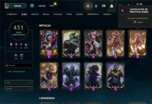 Conta Bronze 2 com TODOS os champs e 431 Skins + 7 Prestigio - League of Legends LOL