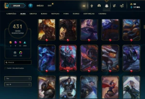 Conta Bronze 2 com TODOS os champs e 431 Skins + 7 Prestigio - League of Legends LOL