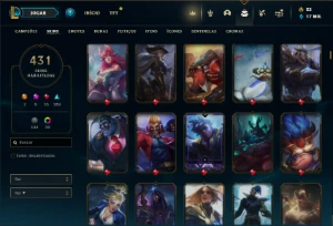 Conta Bronze 2 com TODOS os champs e 431 Skins + 7 Prestigio - League of Legends LOL