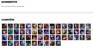 Conta ouro 3 com 55 Champs e 45 Skins - League of Legends LOL