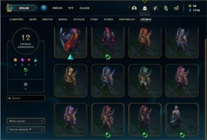 Conta ouro 3 com 55 Champs e 45 Skins - League of Legends LOL