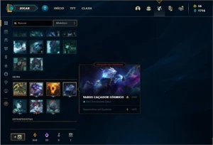 Conta ouro 3 com 55 Champs e 45 Skins - League of Legends LOL