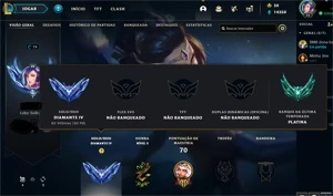 Conta Diamante 4 (60 pdl) Level 74+ - League of Legends LOL