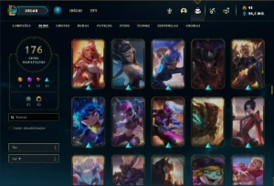 Conta Unranked com TODOS os champs e 176 Skins + 4 Prestigio - League of Legends LOL