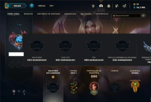 Conta Unranked com TODOS os champs e 176 Skins + 4 Prestigio - League of Legends LOL