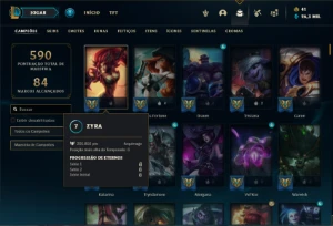 Conta Unranked com TODOS os champs e 176 Skins + 4 Prestigio - League of Legends LOL