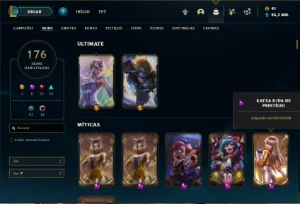 Conta Unranked com TODOS os champs e 176 Skins + 4 Prestigio - League of Legends LOL