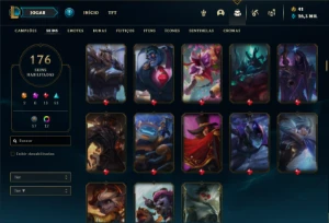 Conta Unranked com TODOS os champs e 176 Skins + 4 Prestigio - League of Legends LOL