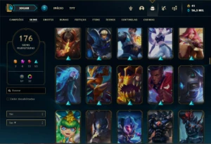 Conta Unranked com TODOS os champs e 176 Skins + 4 Prestigio - League of Legends LOL
