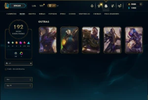 Unranked com 120 Champs e 192 Skins +2 Prestigios +2800 RP - League of Legends LOL