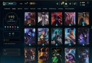 Unranked com 120 Champs e 192 Skins +2 Prestigios +2800 RP - League of Legends LOL