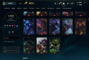 Unranked com 120 Champs e 192 Skins +2 Prestigios +2800 RP - League of Legends LOL