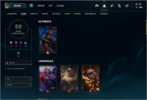 Conta prata 4 com 50 skins e 121 champs ( MAIN JG ) - League of Legends LOL