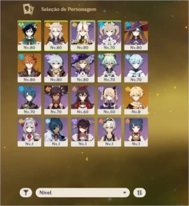 Conta VENTI + ALBEDO + MONA C1 + Childe e Livro 5* - Genshin Impact
