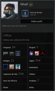 Conta Steam, 6 anos, LV42, mais de 500 jogos