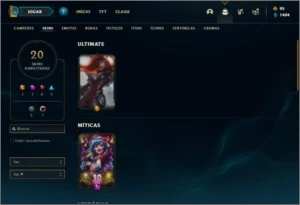 Conta platina 4 com 20 skins e 40 champs - League of Legends LOL