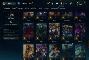 Platina 2 com 65 Champs e 26 Skins + 6 Espolios - League of Legends LOL