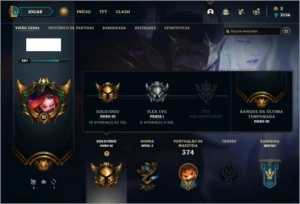 Conta ouro 3 com 120 Champs e 82 skins + 6 Vitoriosas - League of Legends LOL