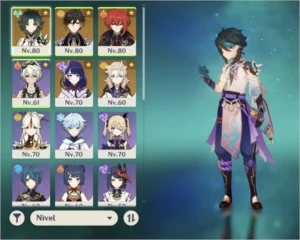 Xiao, Zhongli, albedo, raiden, diluc, falcão, espinha e oraç - Genshin Impact
