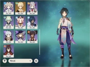 Xiao, Zhongli, albedo, raiden, diluc, falcão, espinha e oraç - Genshin Impact