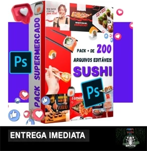 Pack Sushi Mais De 200 Arquivos Para Photoshop + Bônus - Serviços Digitais