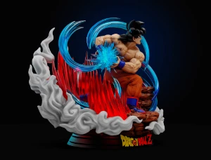 Goku Kaio-ken - Saga Saiyan  DBZ 3D STL - Outros