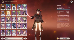 AR 50 Hutao C1 + Homa; Yelan + Simulacra; Keqing + 2 arma T5 - Genshin Impact