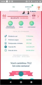 Conta level 46 quase 47 - Pokémon