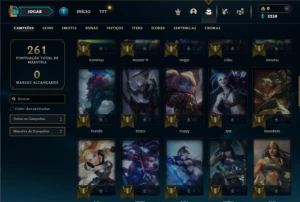 Unranked com 60 Champs e 17 Skins + 22 Espolios - League of Legends LOL