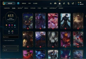 Conta prata 4 com TODOS os champs e 453 Skins + 9 prestigios - League of Legends LOL