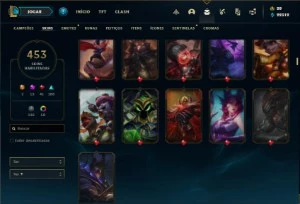 Conta prata 4 com TODOS os champs e 453 Skins + 9 prestigios - League of Legends LOL