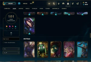 Unranked com 155 Champs e 101 Skins - League of Legends LOL