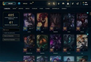 Unranked com 155 Champs e 101 Skins - League of Legends LOL