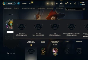 Unranked com 155 Champs e 101 Skins - League of Legends LOL