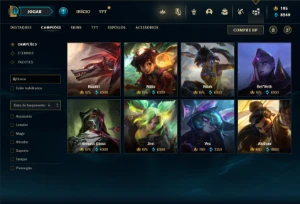Unranked com 155 Champs e 101 Skins - League of Legends LOL