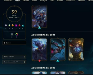 Lol Ferro, 7 Skins, 1 Mítica, 2 Lendárias, Upada na Mão - League of Legends