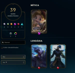 Lol Ferro, 7 Skins, 1 Mítica, 2 Lendárias, Upada na Mão - League of Legends