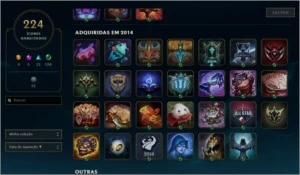 Conta PLAT II com 318 skins - League of Legends LOL