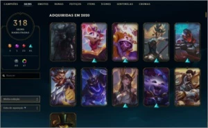 Conta PLAT II com 318 skins - League of Legends LOL