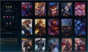 Conta PLAT II com 318 skins - League of Legends LOL