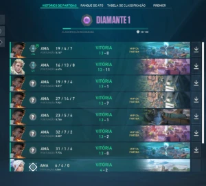 Conta valorant Diamante NOVA com MMR BOM - Sem Skins