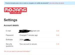 Conta minecraft original full acesso